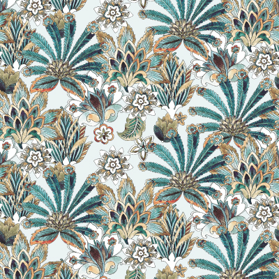 Silkhouse Bloomingdale - Alejandria Botanical Dual-Purpose Fabric in Jade (280cm Wide)