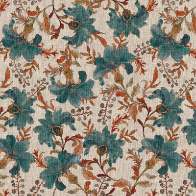 Silkhouse Bloomingdale - Balmoral Botanical Dual-Purpose Fabric in Tobacco (280cm Wide)
