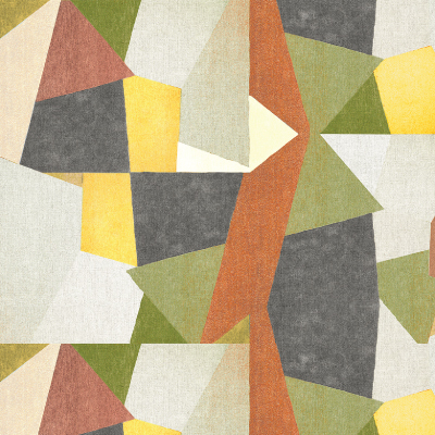 Silkhouse Borneo - Matisse Abstract Geometric Dual-Purpose Fabric in Henna (280cm Wide)
