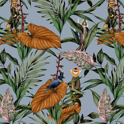 Silkhouse Monkey Watch Clear Skies Cotton Fabric 280cm