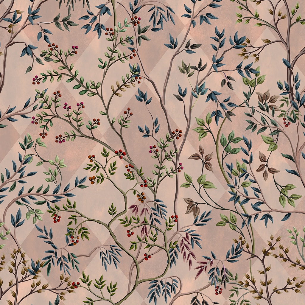 Velvet Fever Enchanted Forrest Coral Velvet