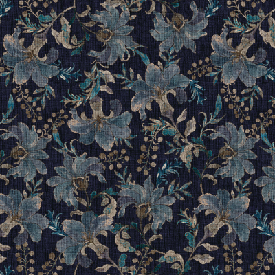 Silkhouse Balmoral Indigo Botanical Fabric 280cm