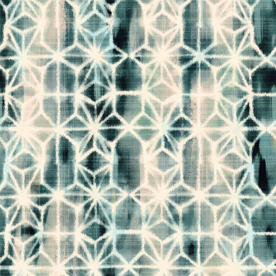 Silkhouse Borneo - Azhar Abstract Geometric Dual-Purpose Fabric in Aqua (280cm Wide)