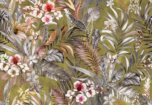 Out Of Africa Pia Kiwi Printed Velvet Fabric (140cm Wide)